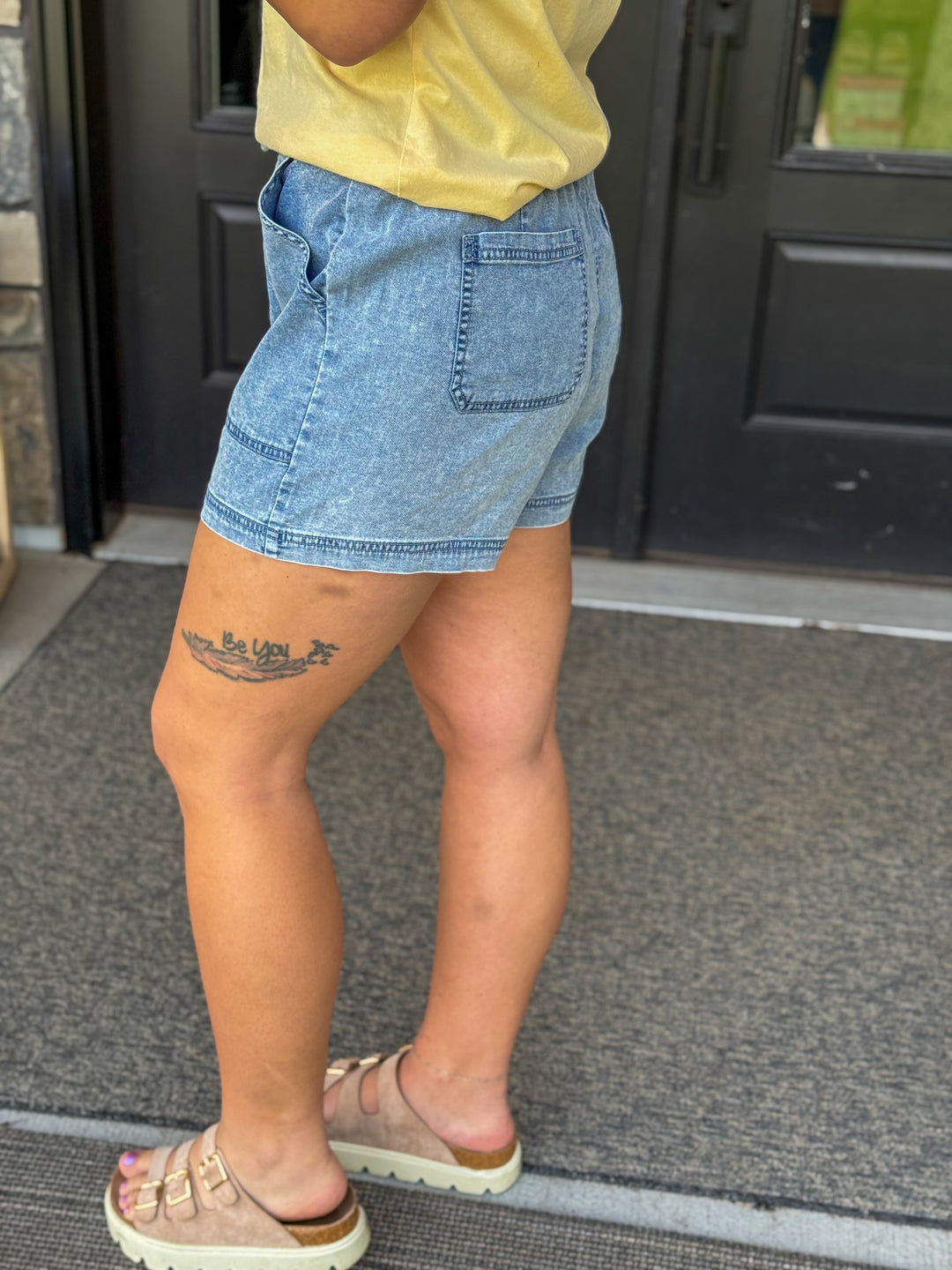 Denim Drawstring Short
