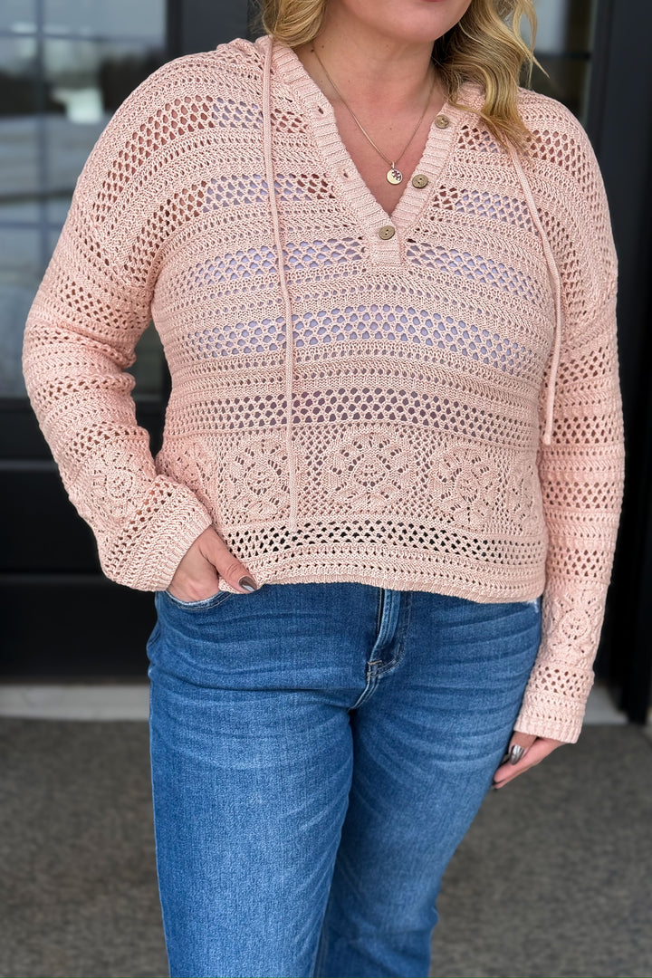 Blush Crochet Hoodie