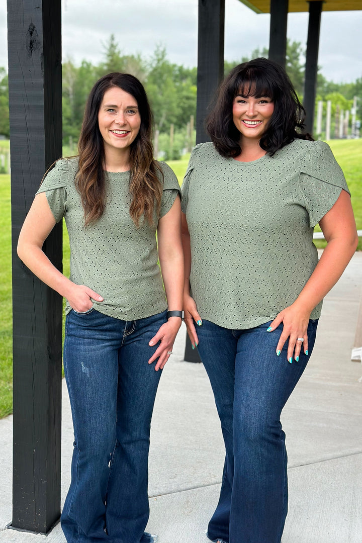 Olive Crochet Blouse