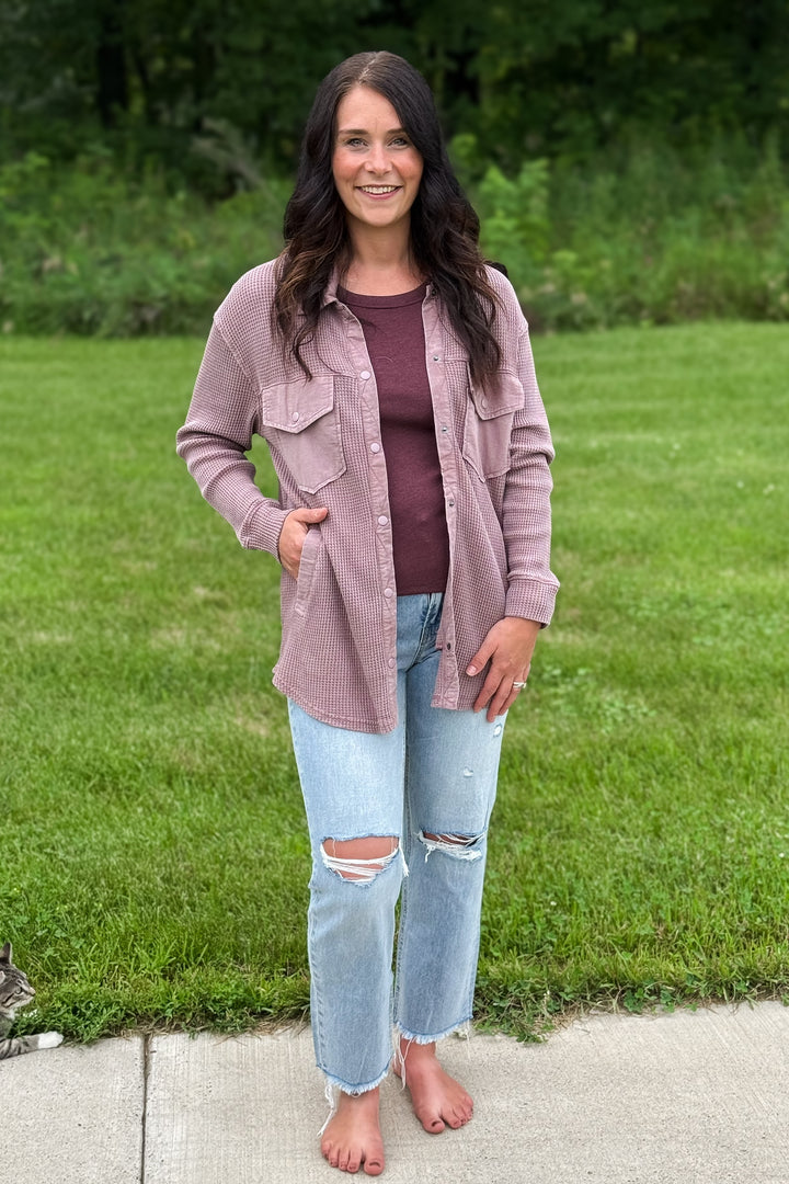 Waffle Knit Shacket