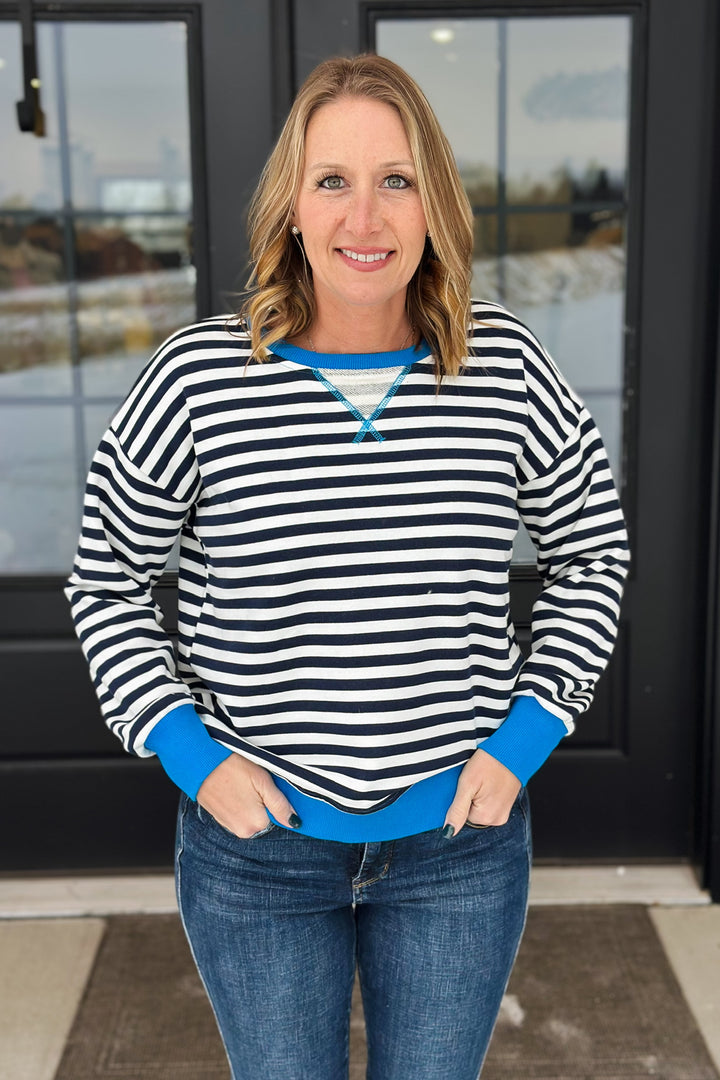 Navy Striped Pullover