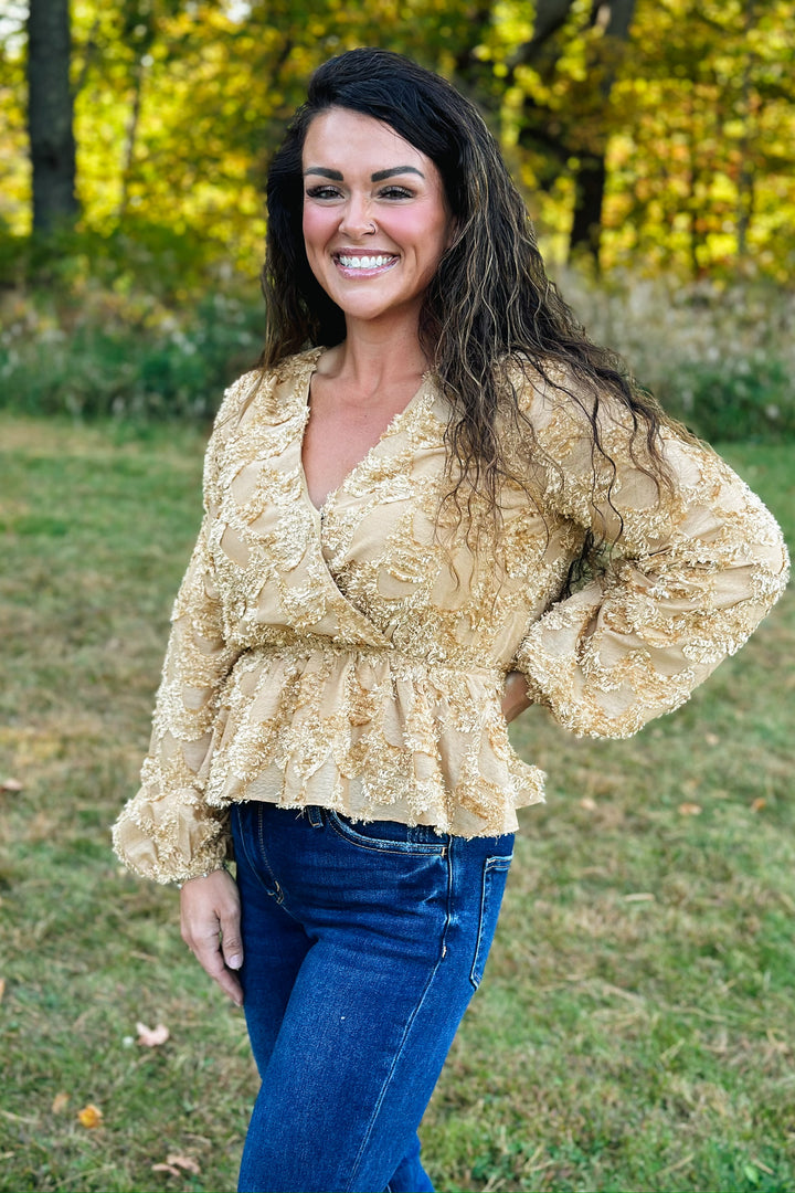 Golden Peplum Blouse