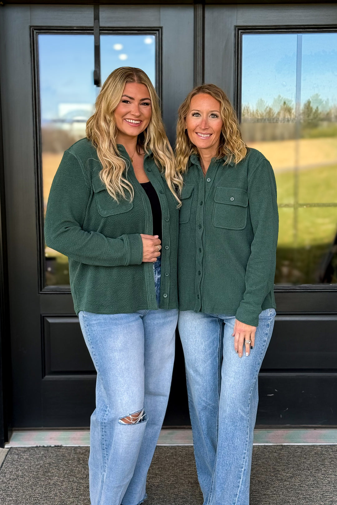 Corduroy Button Up- Green