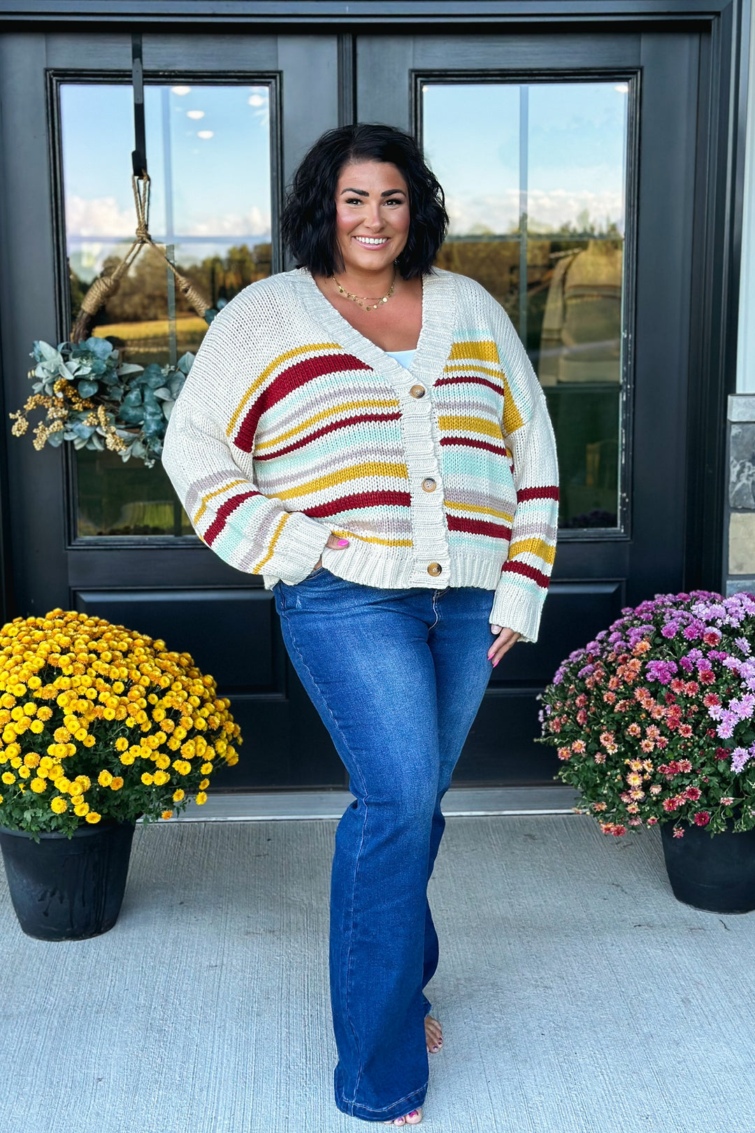 Multi Stripe Colored Cardigan