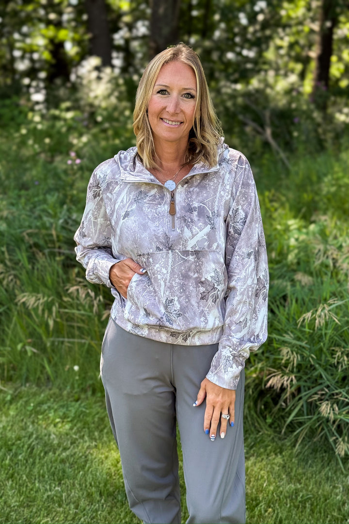 Grey Camo Quarter Zip