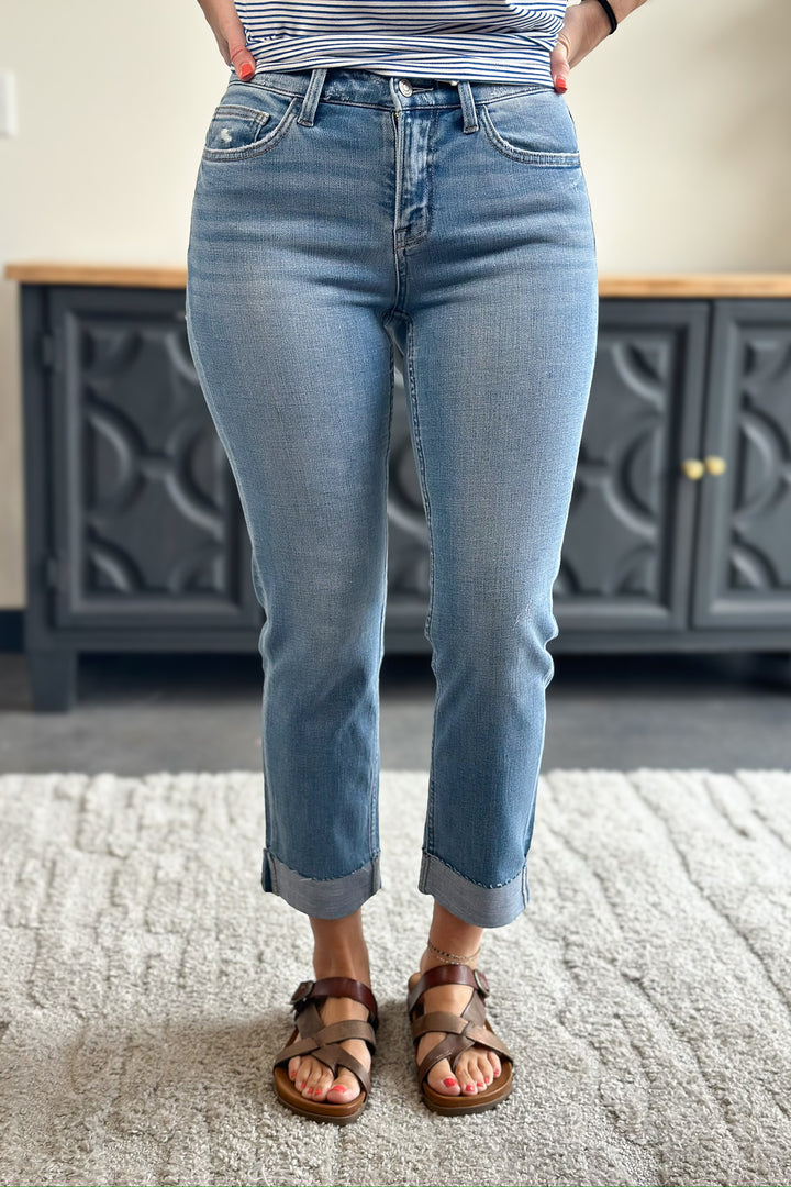 Flying Monkey Cuffed Hem Straight
