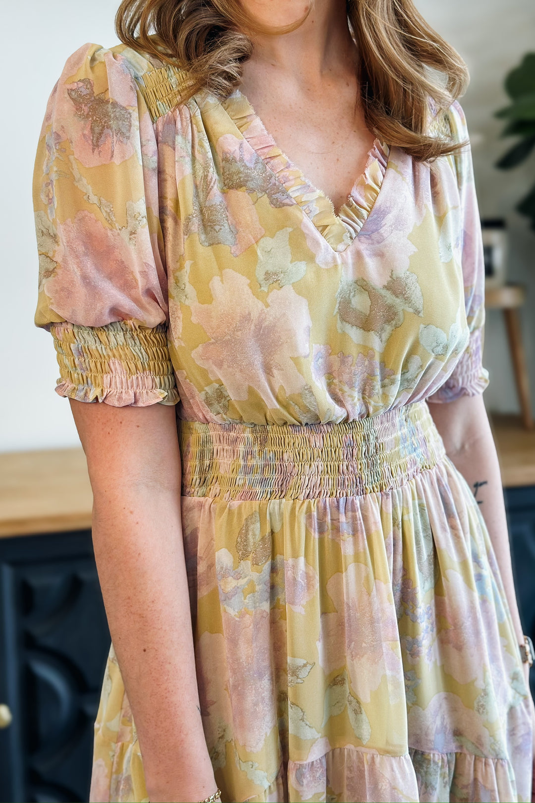 Spring Floral Smock Dress