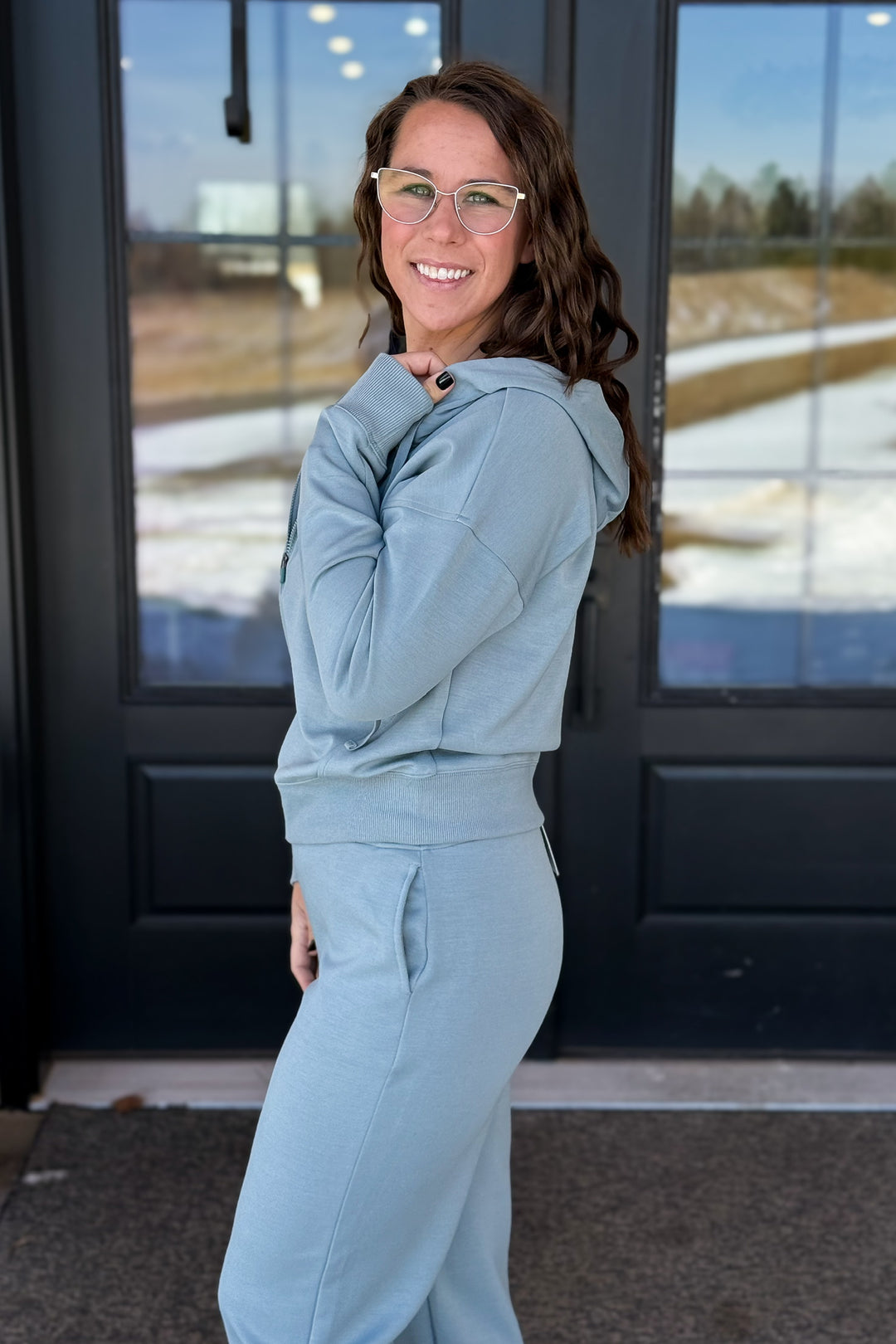 Briella Zip-Up Hoodie- Lead