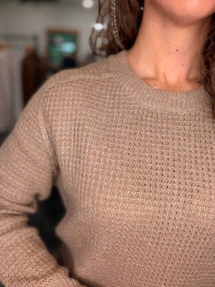 Mocha Waffle Textured Sweater