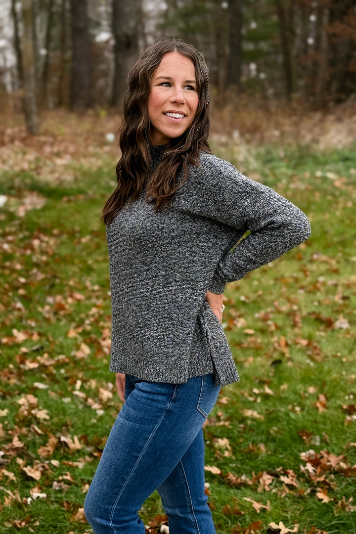Two Tone Charcoal Sweater