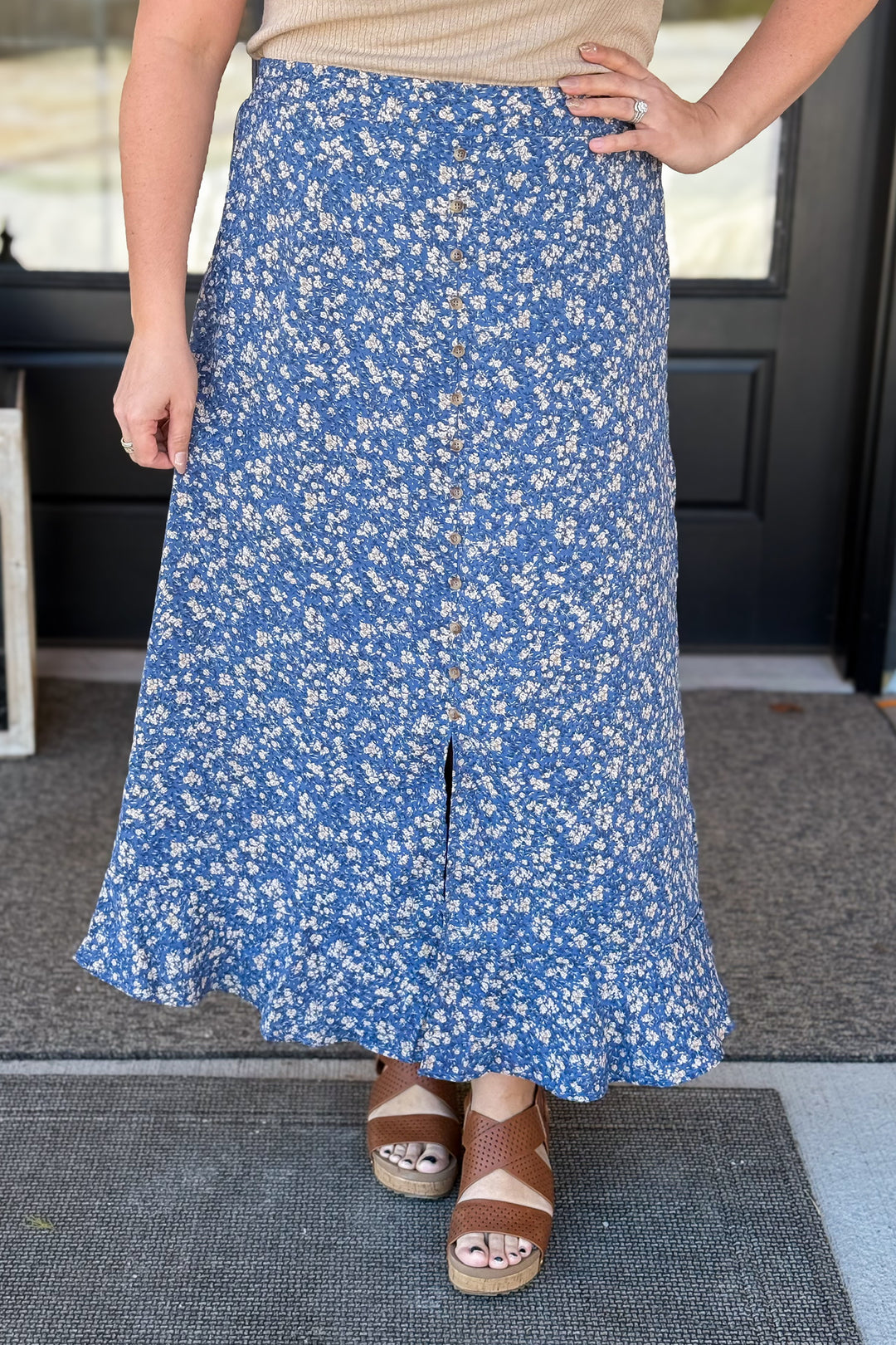 Wipsy Blue Maxi Skirt