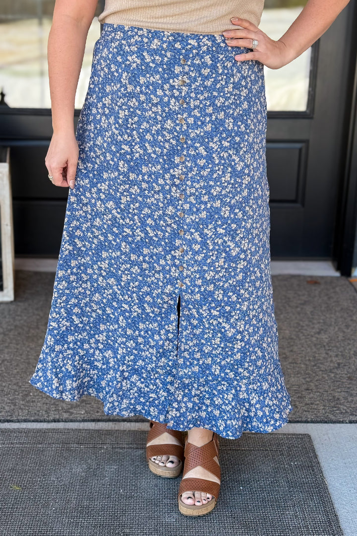 Wipsy Blue Maxi Skirt