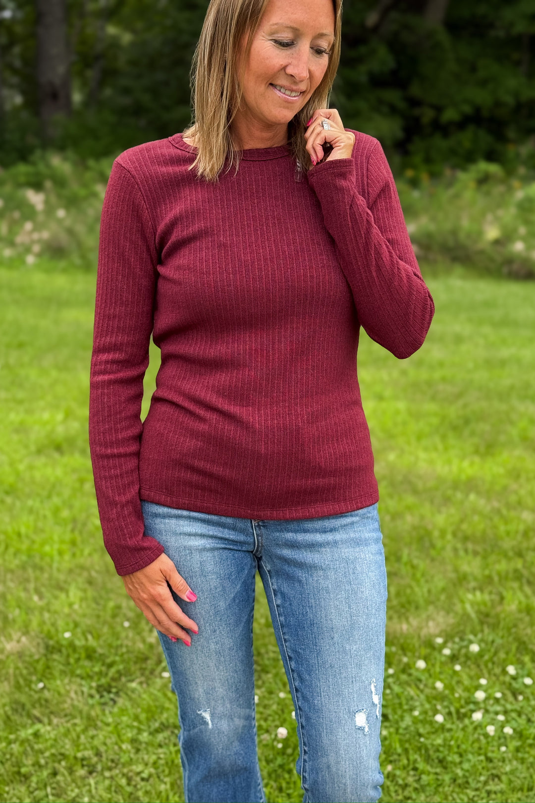 Burgundy Crew Neck