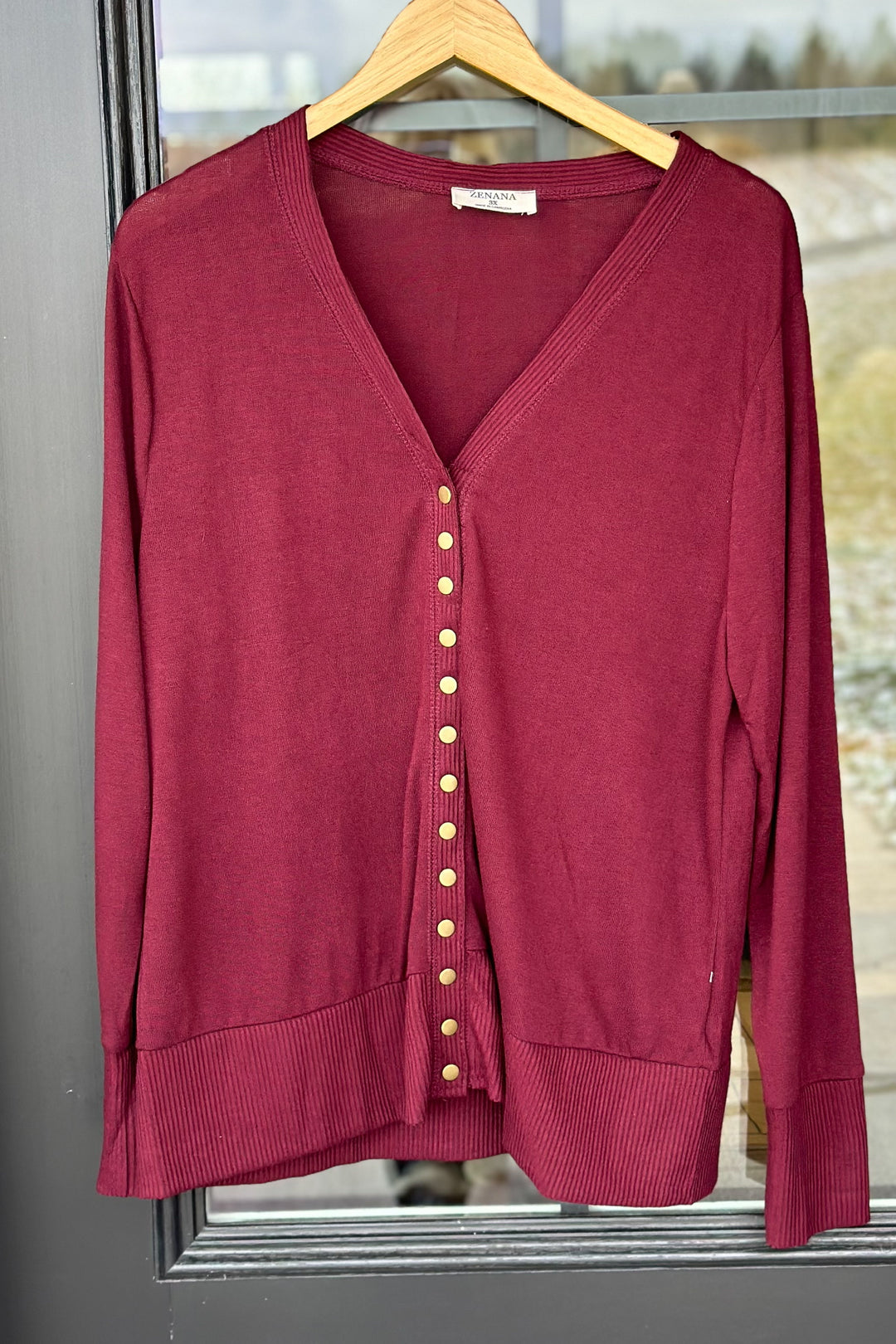 Snap Button Cardigan- Curvy