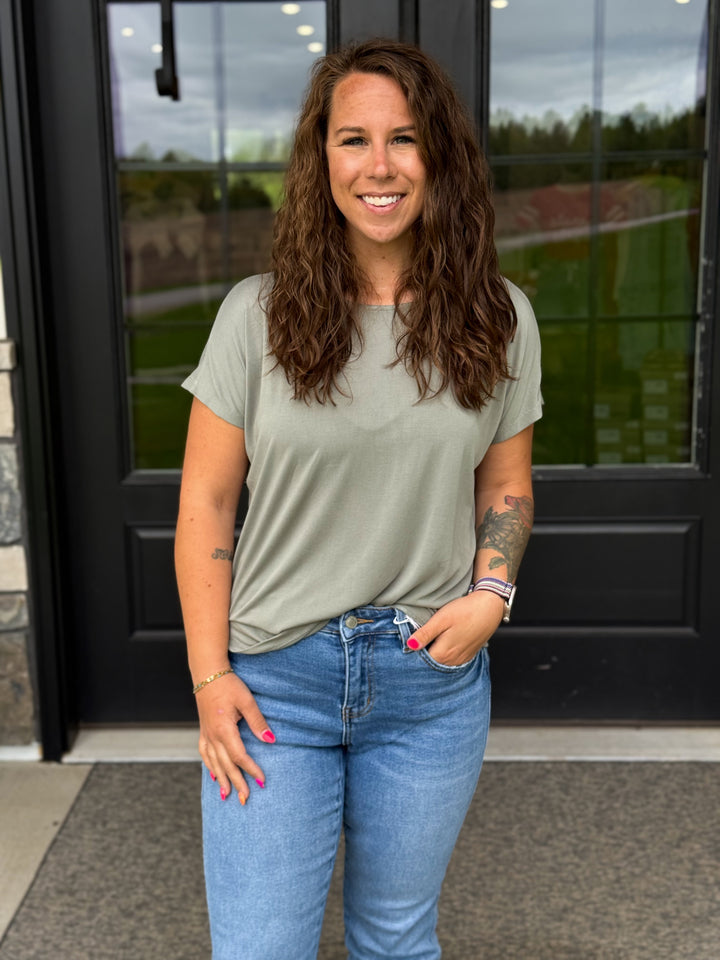 Sage Modal Cutout Top