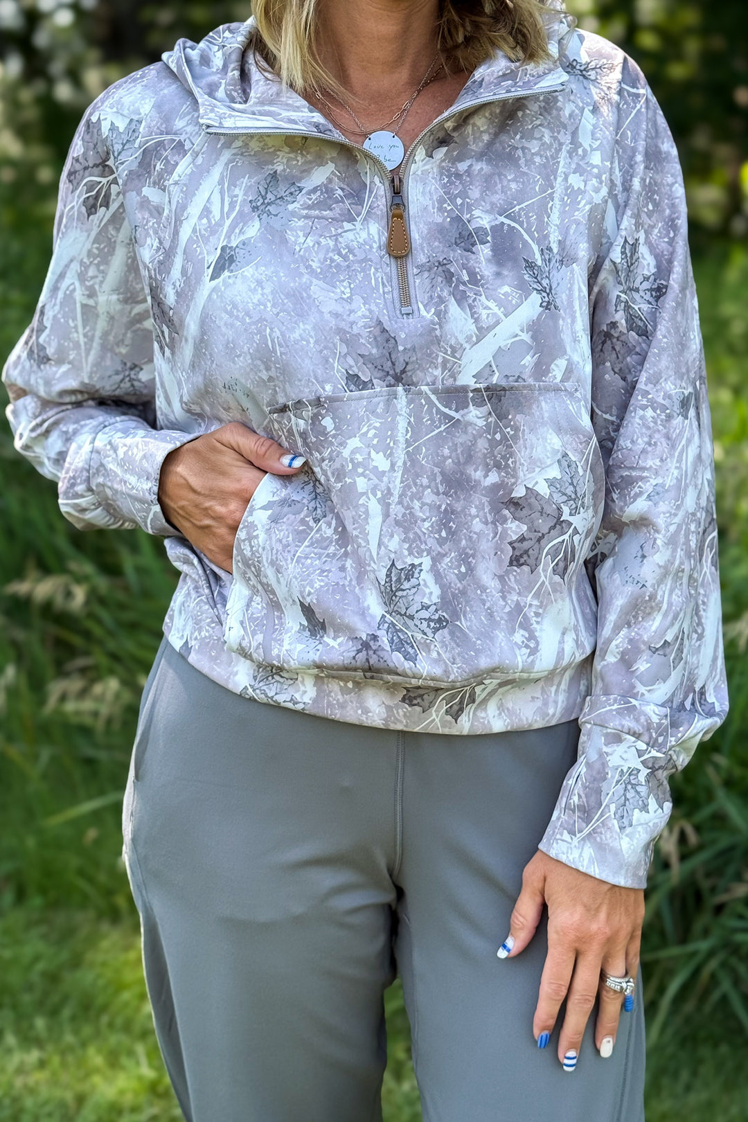 Grey Camo Quarter Zip