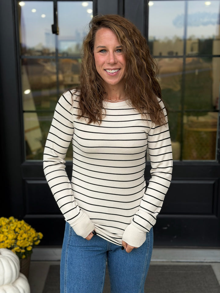 Stacy- Birch Black Stripe