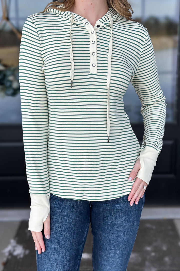 Striped Hooded Henley