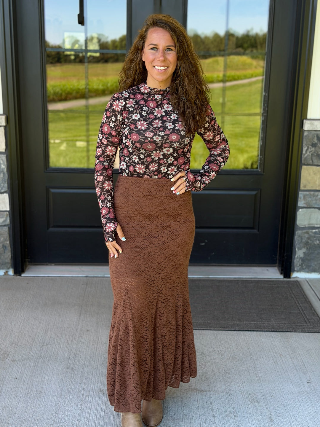 Brown Lace Skirt
