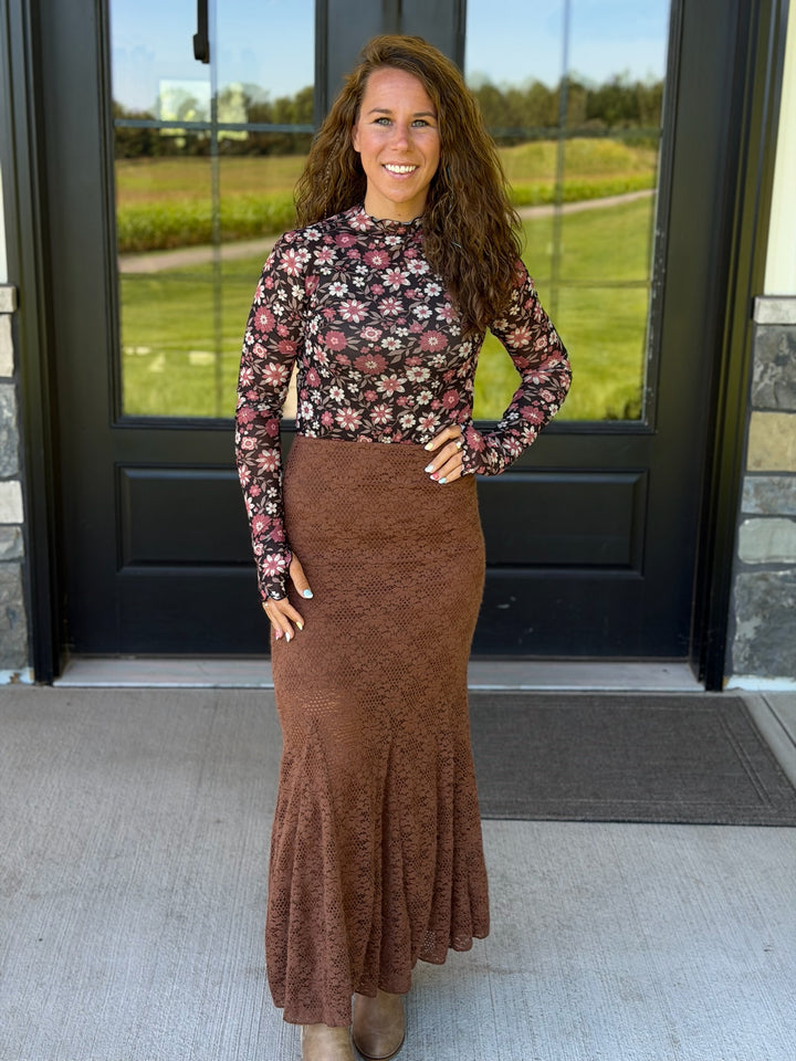 Brown Lace Skirt