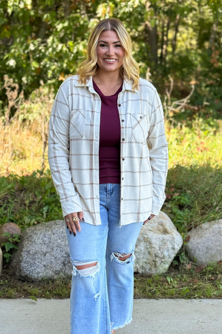 Mandi- Beige Brown Plaid
