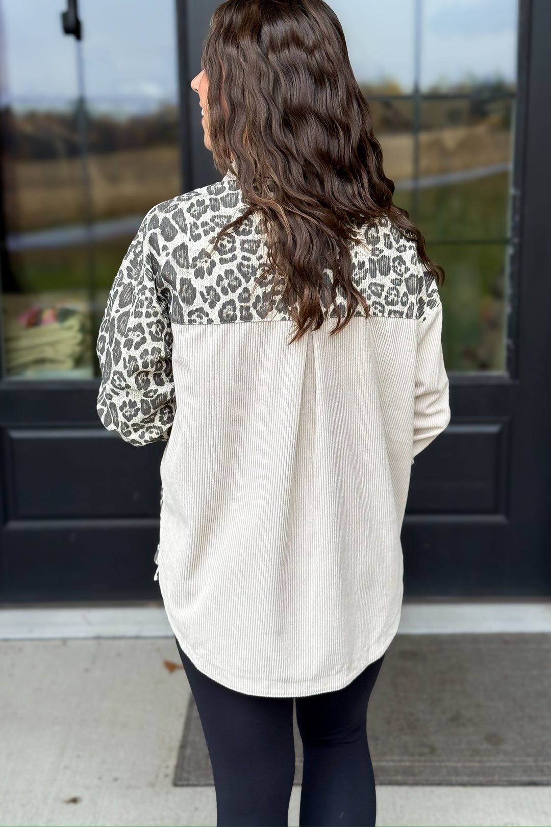 Animal Print Shacket- Cream
