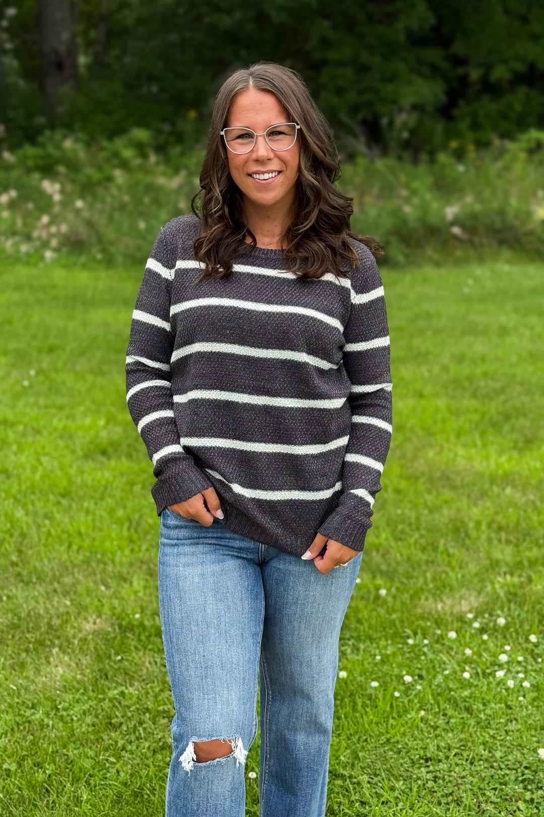 Striped Charcoal Sweater