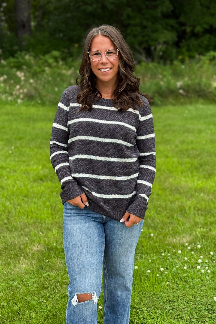 Striped Charcoal Sweater