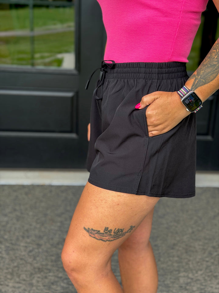 Black Finish Line Short