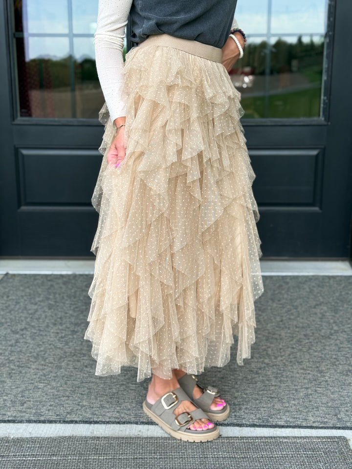 Taupe Tulle Skirt