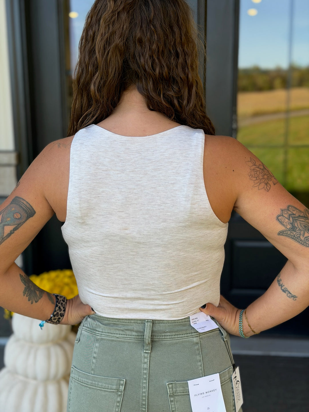 Basic Core Cropped Tank- Oatmeal
