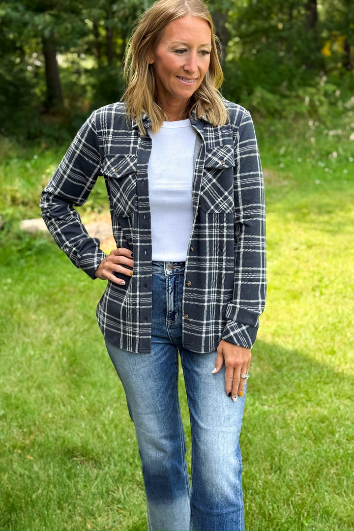 Cassian- Charcoal Plaid