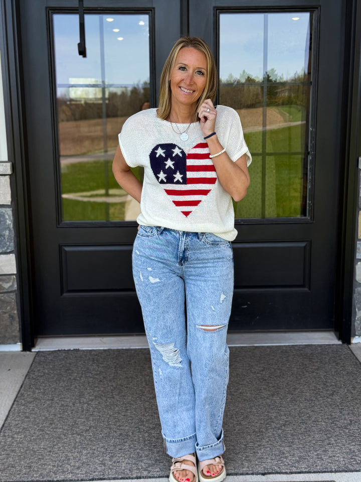 Patriotic Heart Sweater Tee