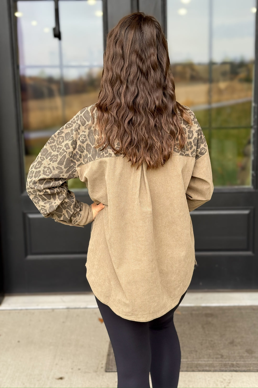 Animal Print Shacket- Olive