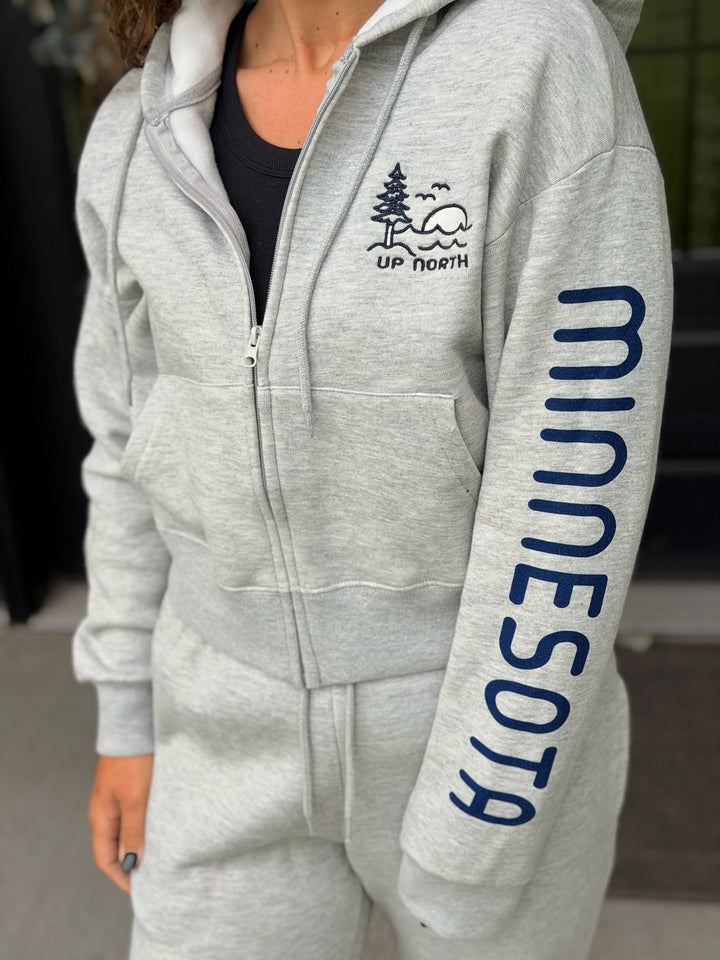 Grey Minnesota Zip Up