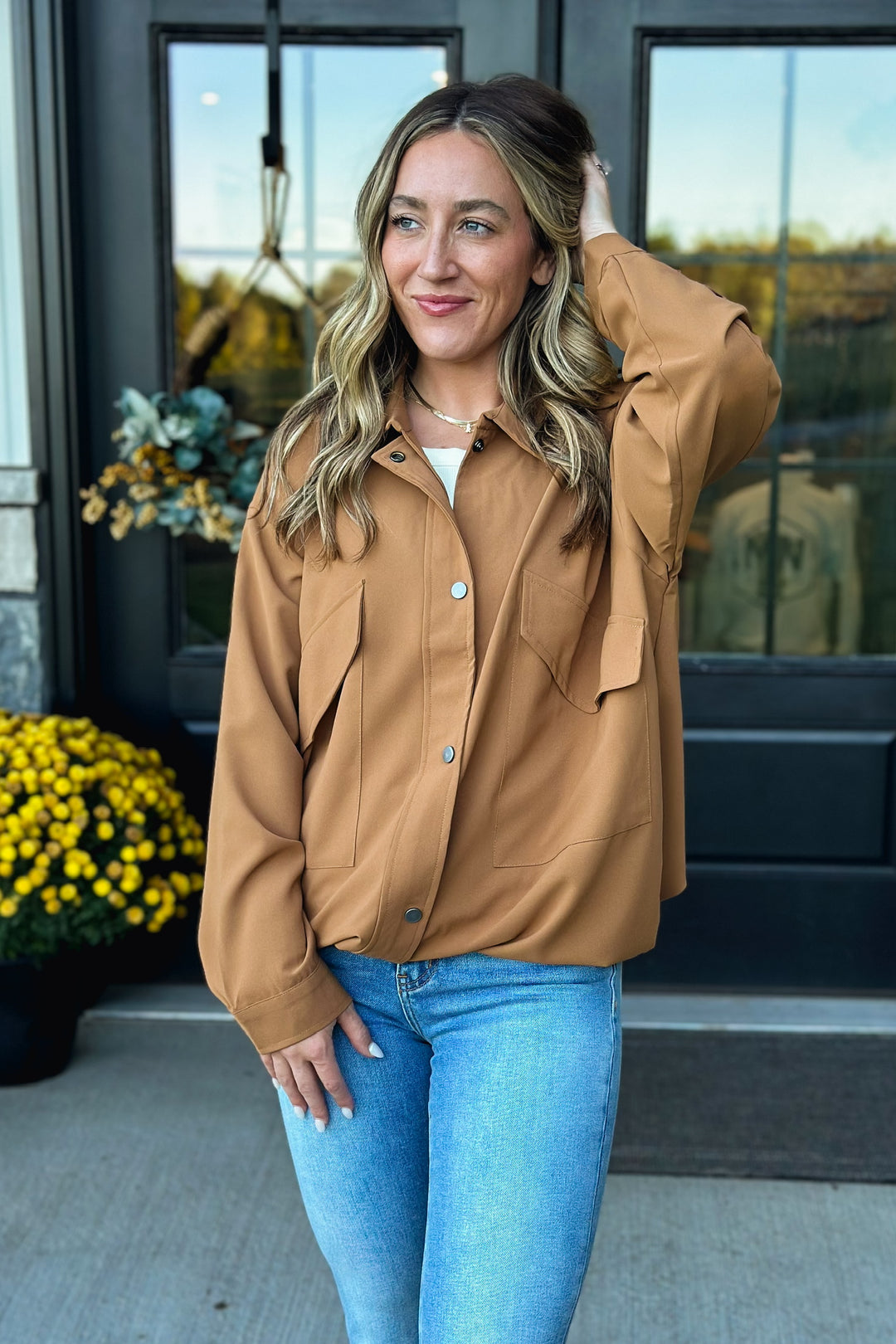 Camel Adjustable Oversized Jacket