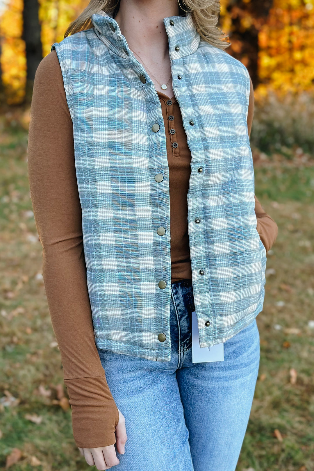 Plaid Puffer Vest