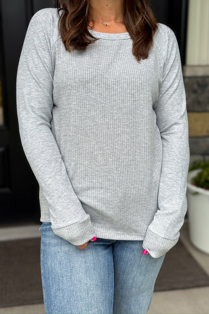 Grey Waffle Crew Neck