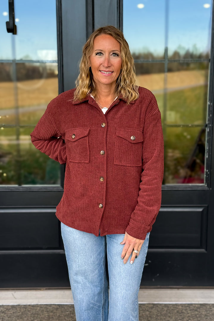 Fleece Lined Corduroy Shacket