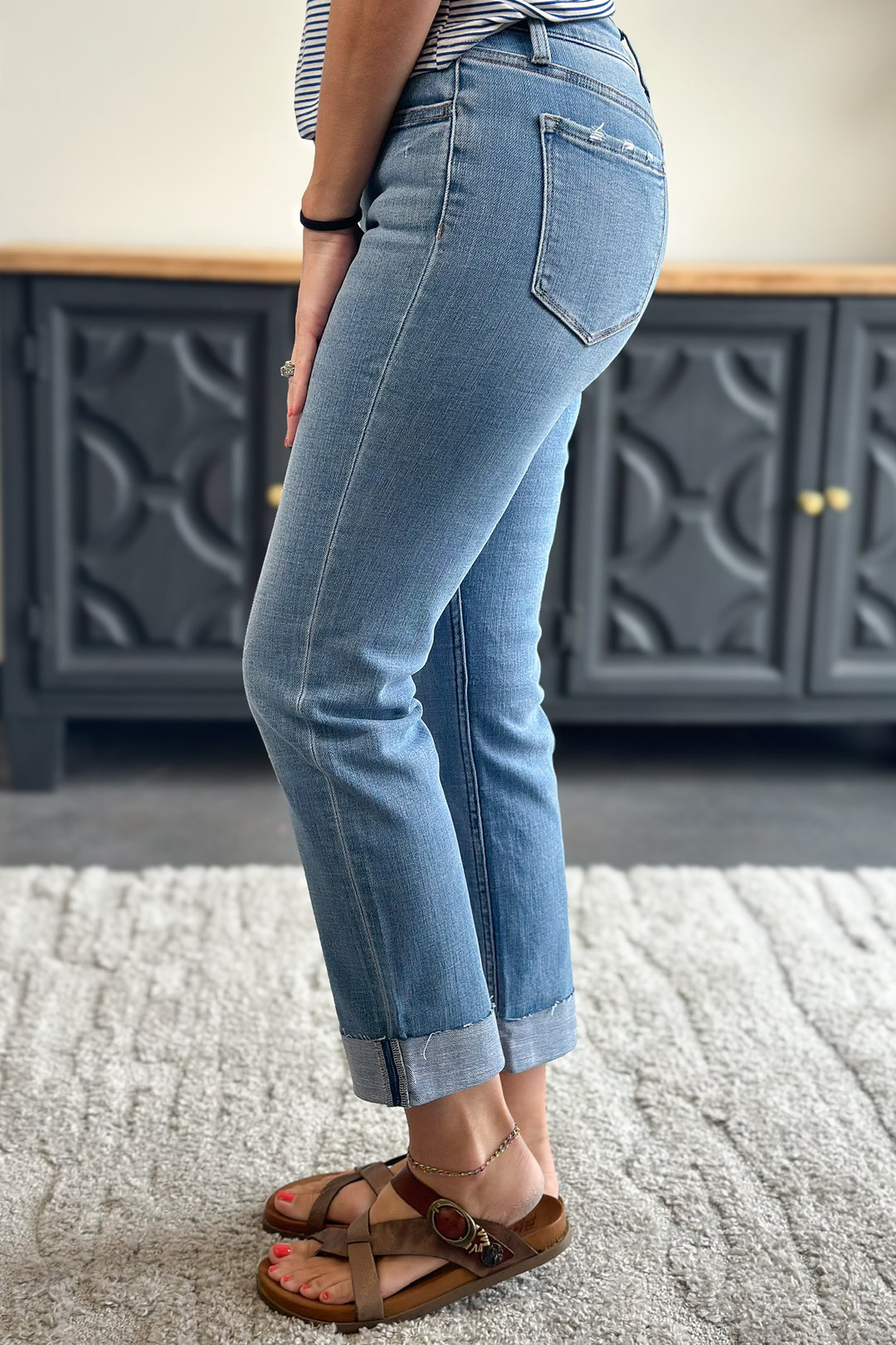 Flying Monkey Cuffed Hem Straight