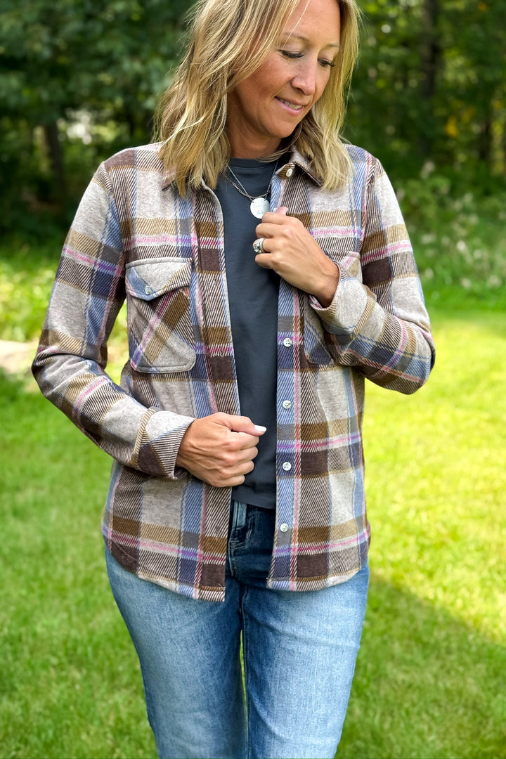 Cassian- Sand Brown Plaid