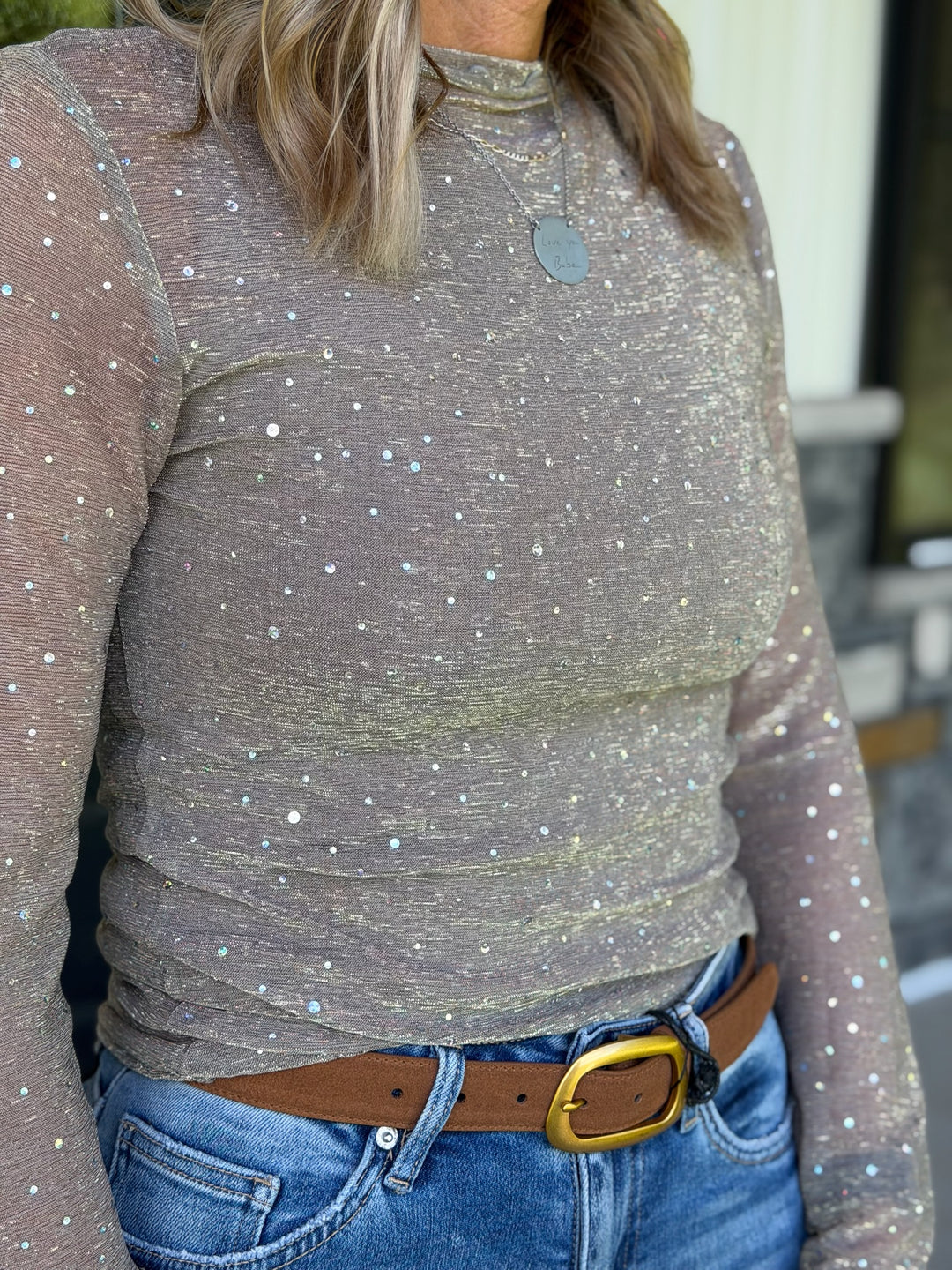 Champagne Lace Top