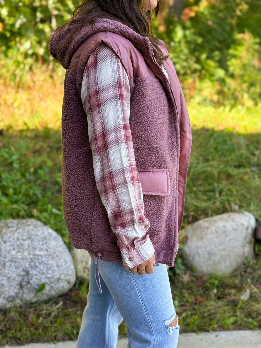 Fleece Zip Hooded Vest