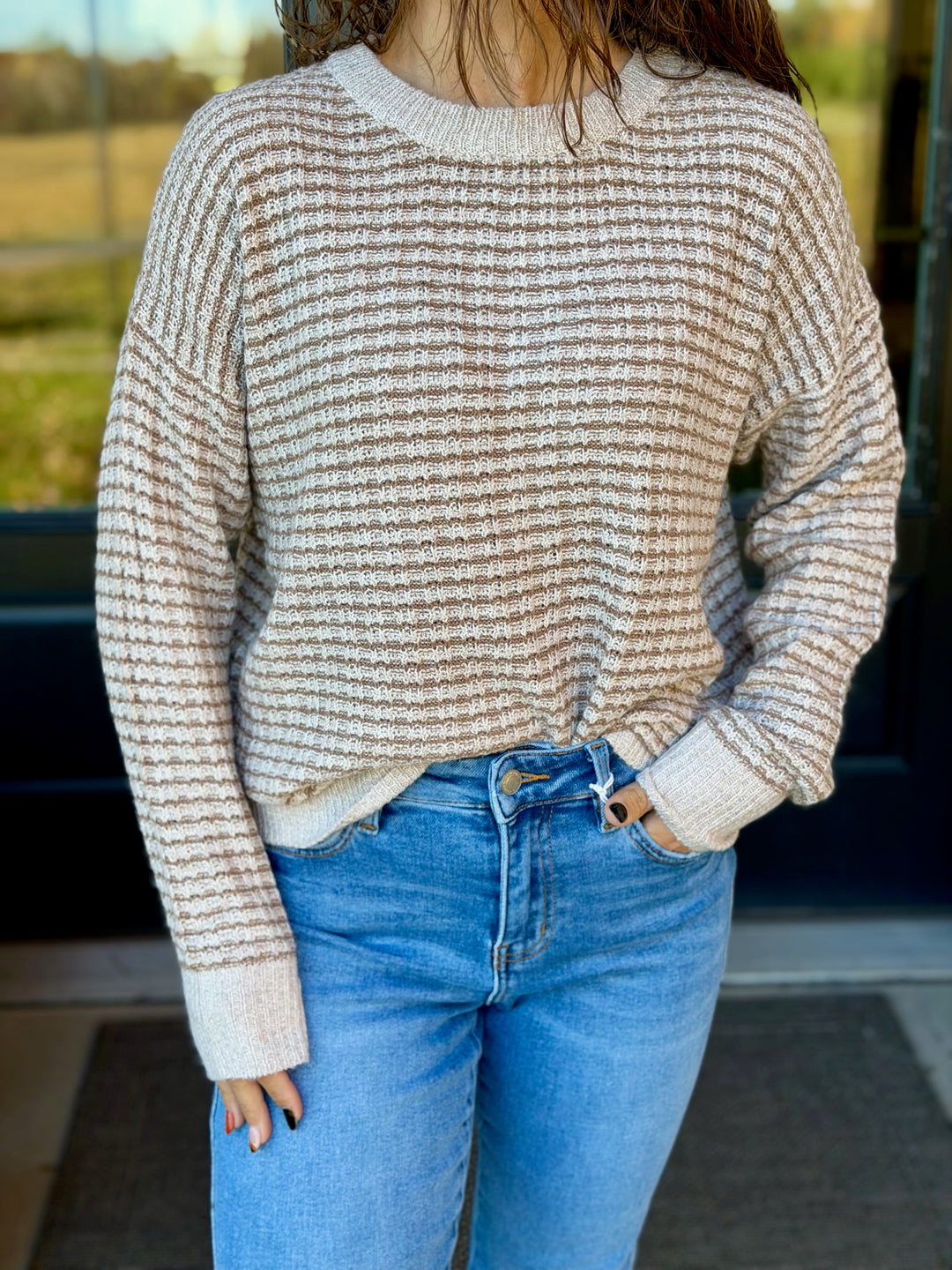 Taupe Textured Sweater