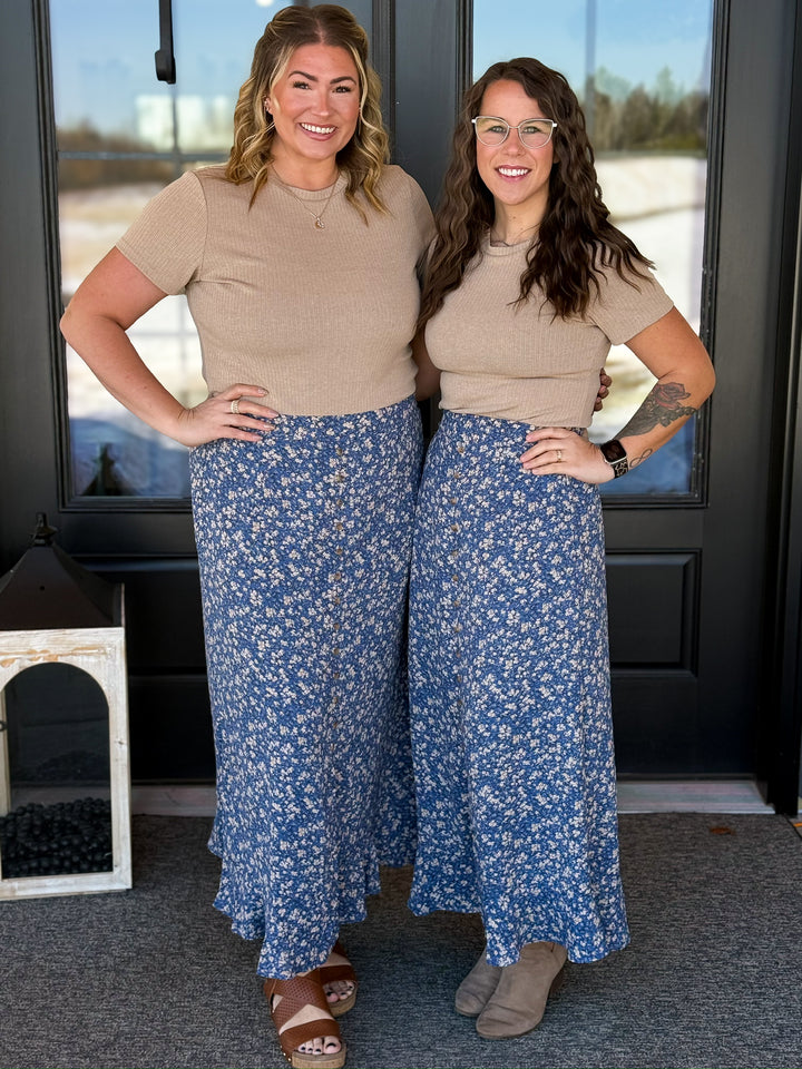 Wipsy Blue Maxi Skirt