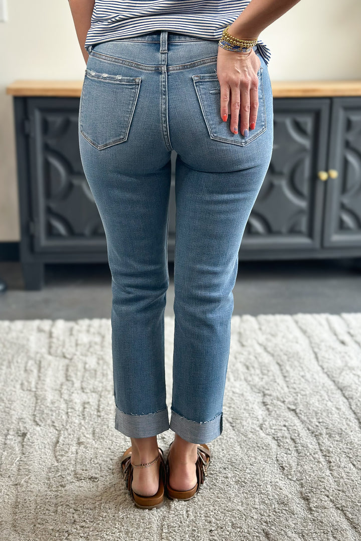 Flying Monkey Cuffed Hem Straight