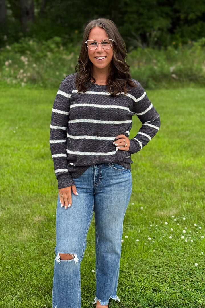 Striped Charcoal Sweater