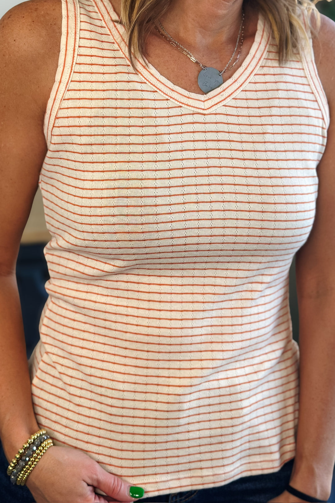 Orange Striped Tank