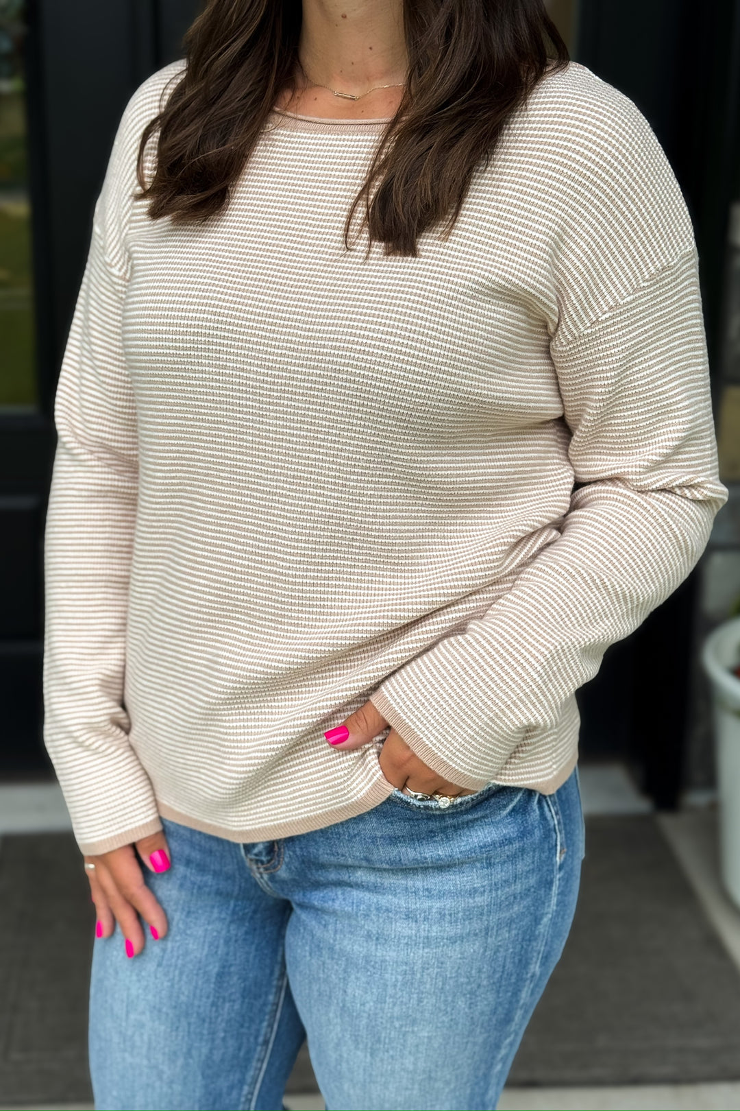 Taupe Textured Sweater