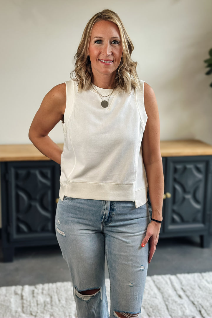 Ivory Terry Sleeveless Top